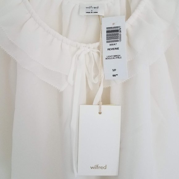 NWT Aritzia Wilfred Reverie Blouse in Light Birch - Size S - Picture 4 of 7